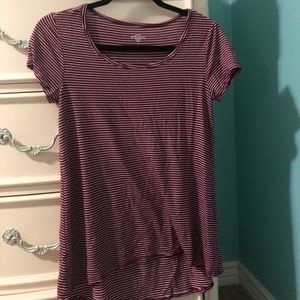 Maroon striped tee shirt!